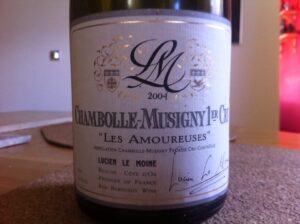 Wine label -Chambolle Musigny 1er Cru 'Les Amoureuses' produced by Lucien Le Moine