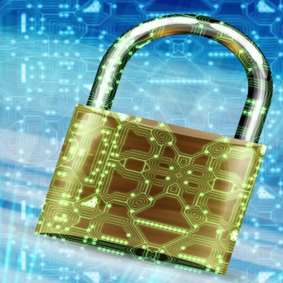 Lock-with-circuit-background